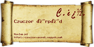 Czuczor Árpád névjegykártya